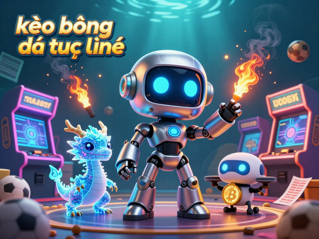 Engage with kèo bóng đá trực tuyến through vibrant sports betting action featuring neon elements and immersive 3D characters.