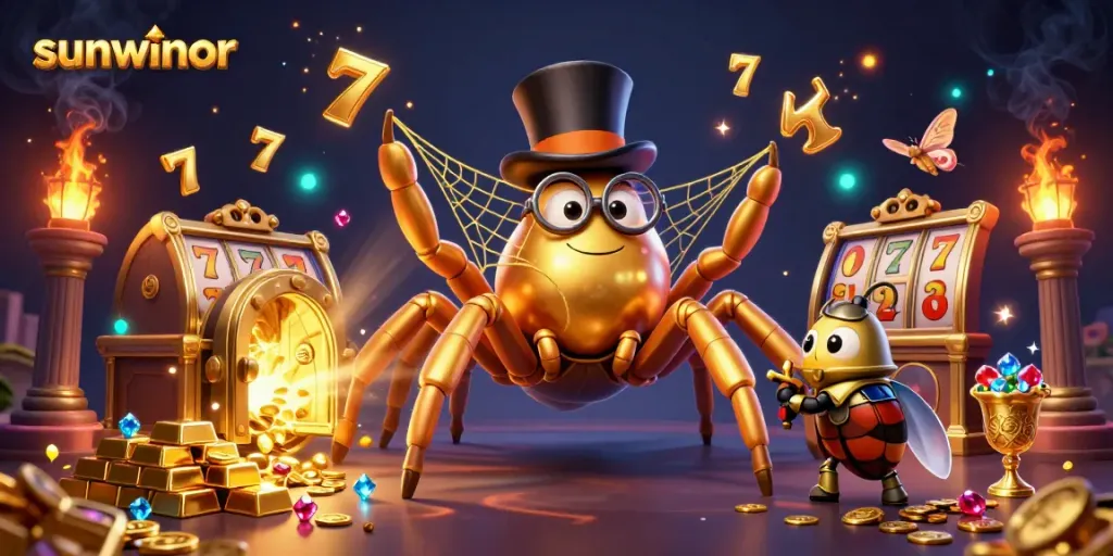 Engage in the sunwinor gaming adventure with vibrant casino characters and dazzling treasures.