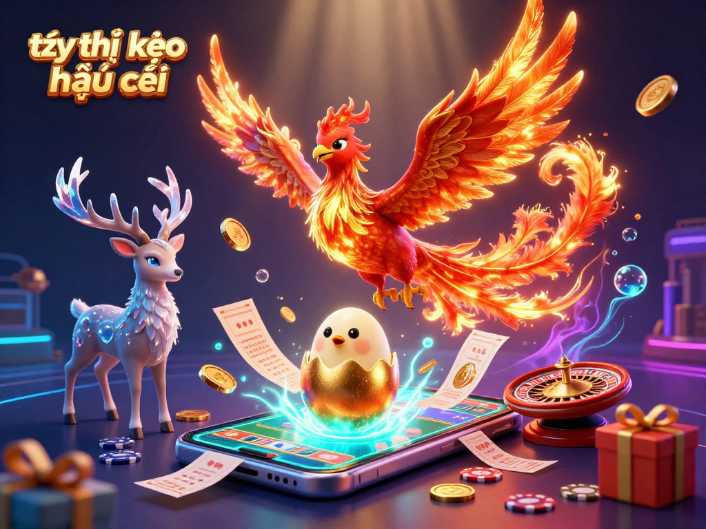 Experience thrilling tỷ lệ kèo nhà cái action with Dynamic sports betting visuals and a mythical phoenix scene.