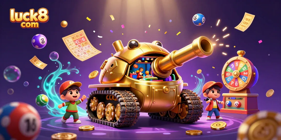 Experience luck8 com's vibrant casino atmosphere with a golden beetle tank revealing a miniature casino.