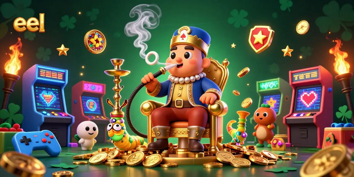 Engage with eel-themed casino games illustrated with vibrant colors and characters in action.