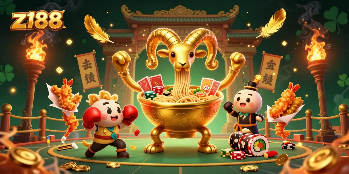 Experience the exciting games at z188 with captivating illustrations of thrilling casino elements.