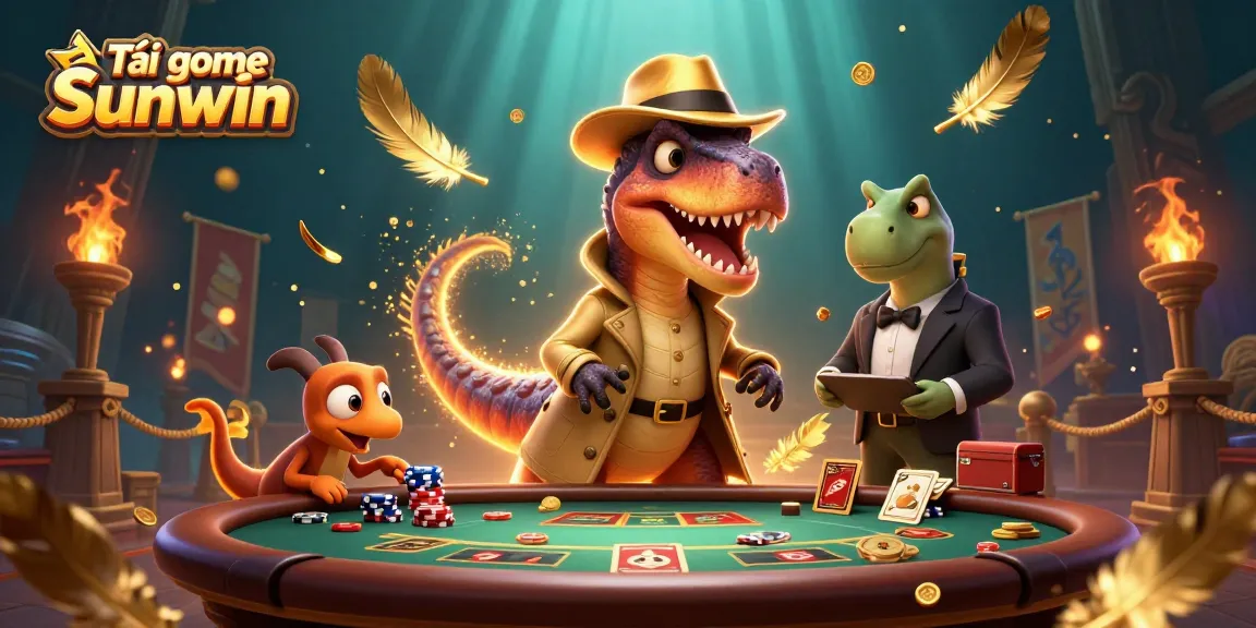 Tải game Sunwin for an exciting casino adventure featuring dynamic characters at a blackjack table.