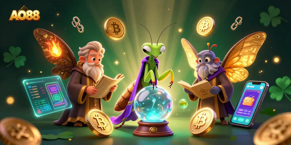 Engage with AO88 casino excitement featuring fortune teller and glowing crypto elements