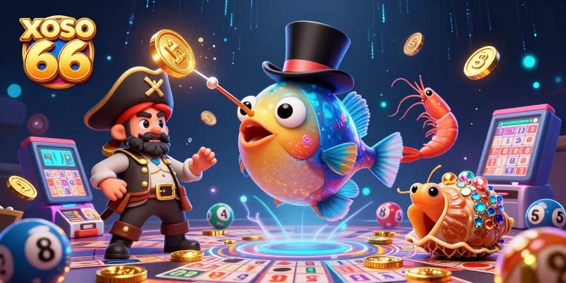 Engage in the world of xoso 66 lottery as the anglerfish attracts glowing coins with excitement.