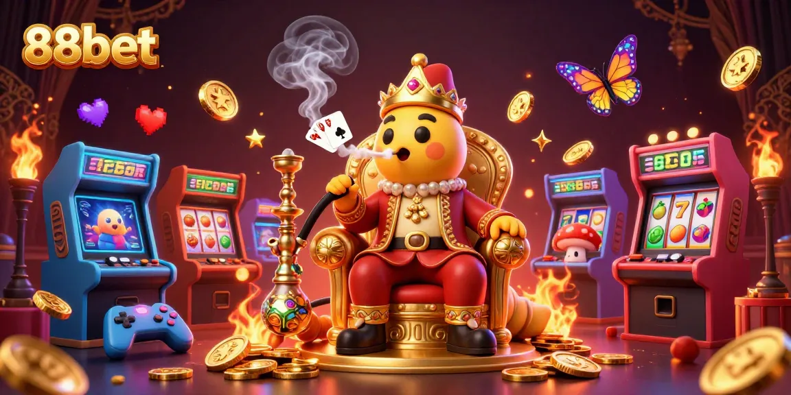 Experience the vibrant casino world of 88bet with an engaging 3D illustration of a caterpillar and gaming elements.