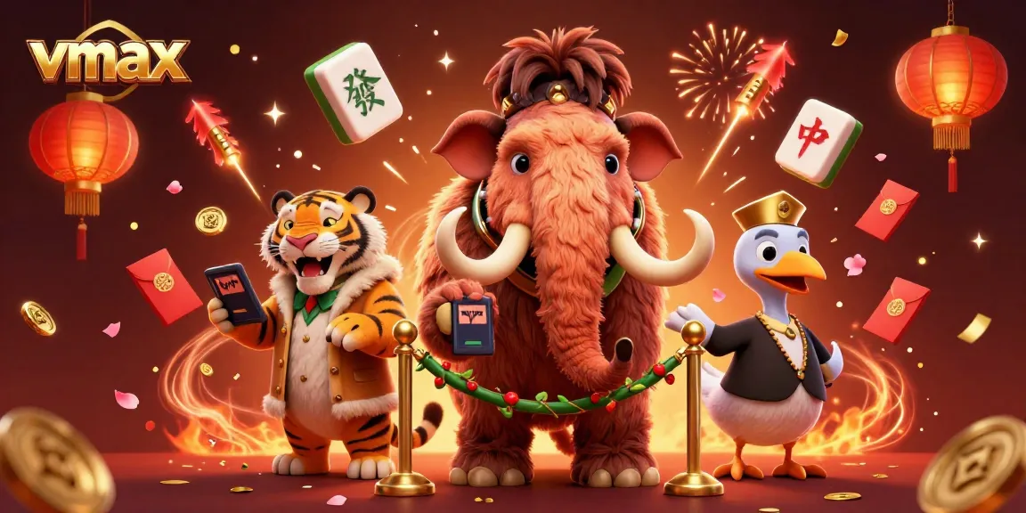 Experience vmax with a vibrant casino atmosphere featuring engaging characters and festive elements.