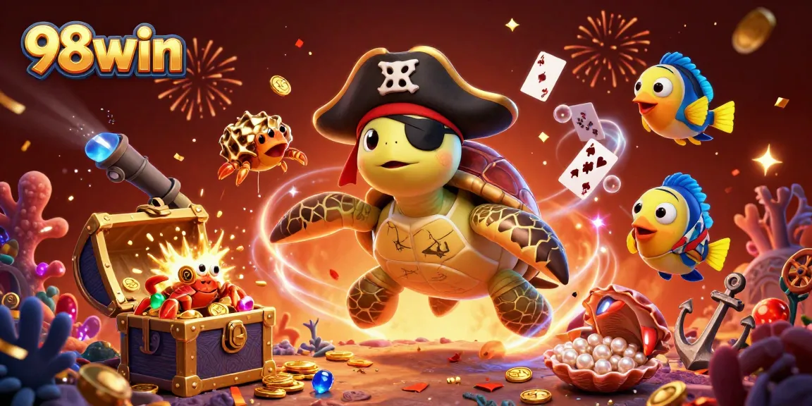 Experience thrilling gaming with 98win's vibrant casino, showcasing undersea treasures and adventure.