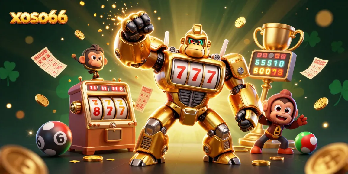Experience thrilling moments with xoso66 in this vibrant lottery-themed illustration featuring dynamic game elements.